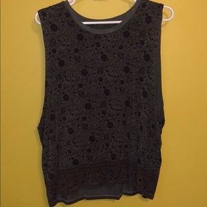 Floral Gray Muscle Tee